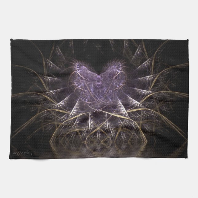 Serviette de thé pourpre du coeur 16x24in de (Horizontal)