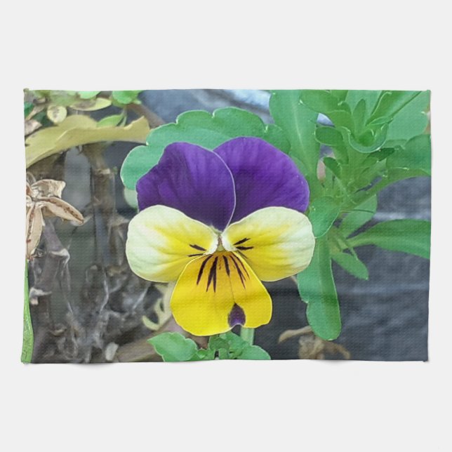 Serviette de thé violet et jaune (Horizontal)