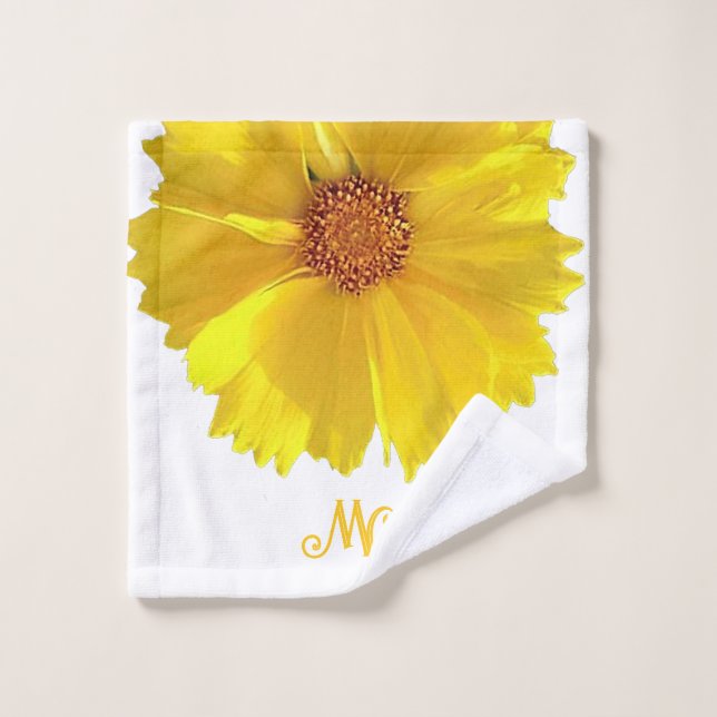 Serviette de toilette personnalisée 'Fleur sauvage (Gant de toilette)