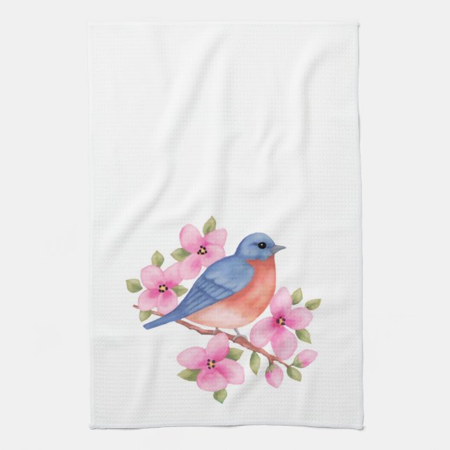 Serviette d'oiseau bleu (Vertical)