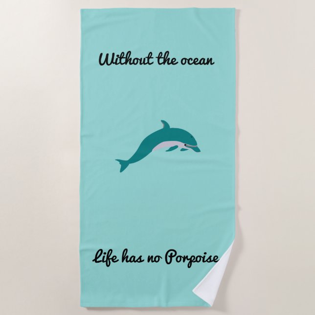 Serviette Dolphin Beach couleur turquoise (Devant)