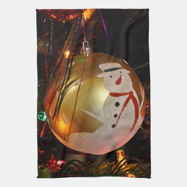 Serviette d'ornement de Noël de Snowman congelé (Vertical)