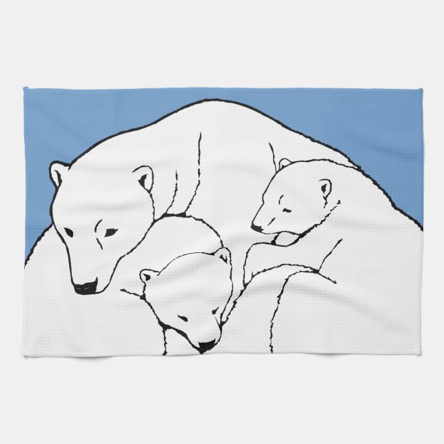 Serviette d'ours polaire Mère & Cubs Porter Servie (Horizontal)