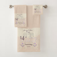 Serviette du 14ème anniversaire d'ivoire
