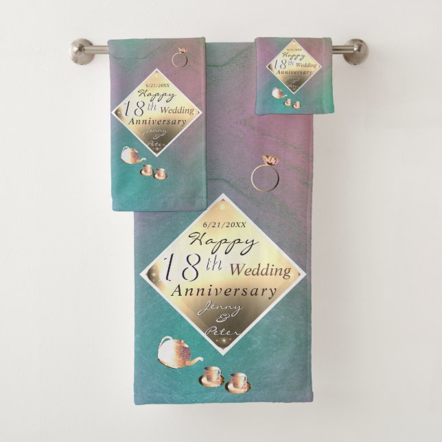 Serviette du 18e anniversaire du Mariage (En situation)