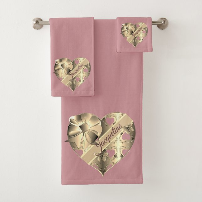 Serviette en bronze rose de Valentine (En situation)