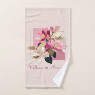Serviette en fleurs de Camellia rose
