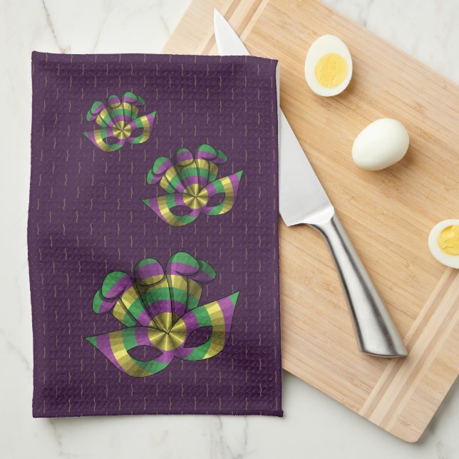 Serviette en Masque Mardi Gras (Quart Plié)