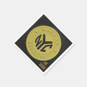 Serviette En Papier 06of12 Brooklyn Token serviettes à thème