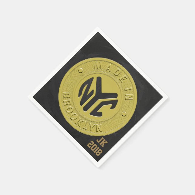 Serviette En Papier 06of12 Brooklyn Token serviettes à thème (Coin)