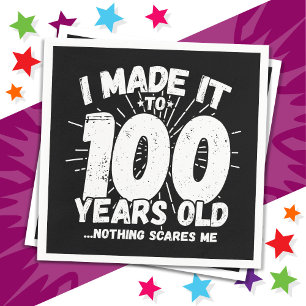 Serviette En Papier 100 ans vieux mème sarcastique drôle 100e annivers