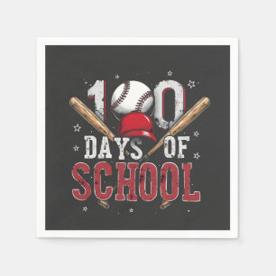 Serviette En Papier 100 Jours de baseball scolaire Amateurs de sport