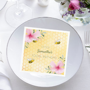 Serviette En Papier 100e Anniversaire bourdon abeilles nid d'abeille n