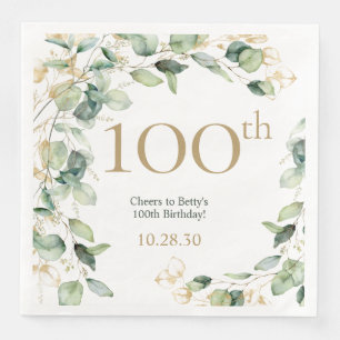 Serviette En Papier 100e anniversaire Eucalyptus