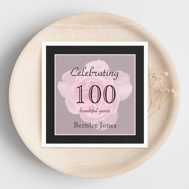 Serviette En Papier 100e anniversaire Rose papier serviettes (Créateur téléchargé)