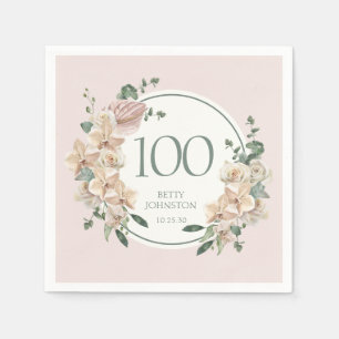 Serviette En Papier 100e anniversaire Tropical Floral