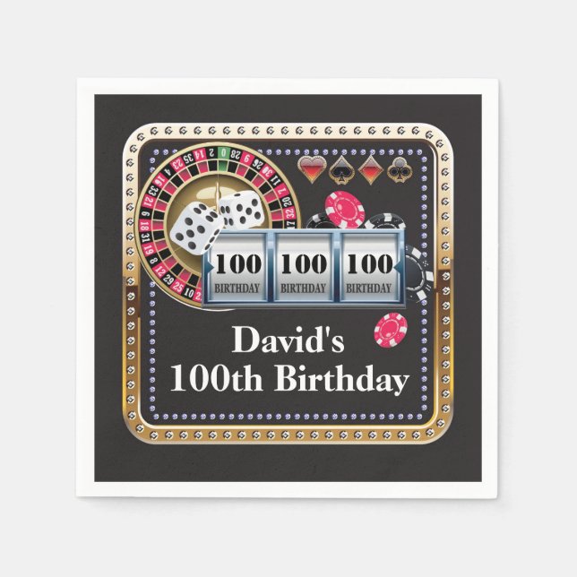 Serviette En Papier 100e Casino Poker Carte de jeu Anniversaire Naples (Devant)