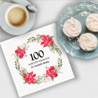 100e fête d'anniversaire Rouge Floral Poinsettia W