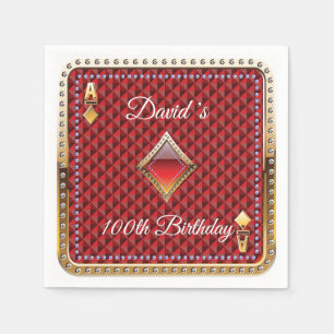 Serviette En Papier 100e Poker carte de jeu Casino Anniversaire servie
