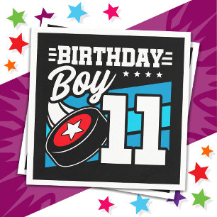 Serviette En Papier 11 ans de la partie de hockey thème 11e anniversai
