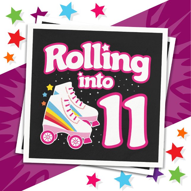 Serviette En Papier 11e anniversaire Roller Patinage 11 ans (Créateur téléchargé)
