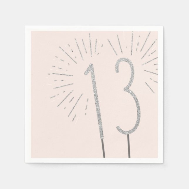Serviette En Papier 13e anniversaire Sparkler serviettes (Devant)