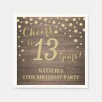 13e fête d'anniversaire Bois rustique et Diamant d