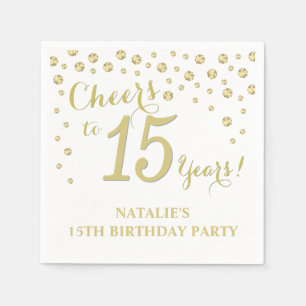 Serviette En Papier 15e anniversaire de la fête du Diamant blanc et d