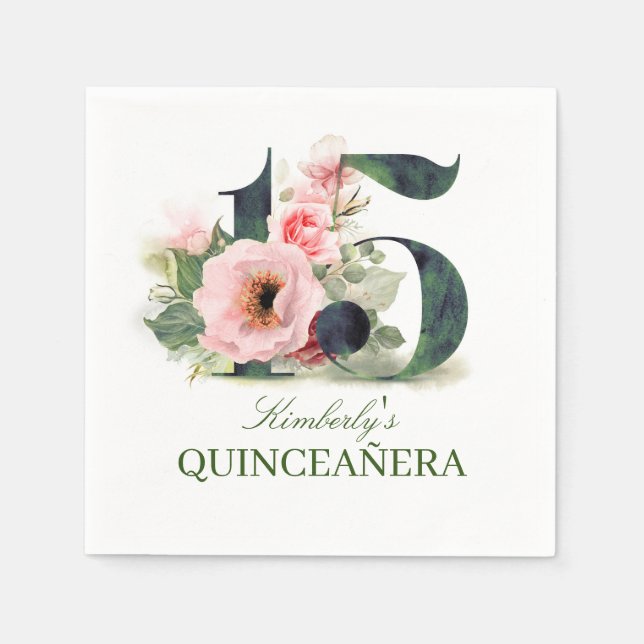 Serviette En Papier 15e anniversaire de Quinceanera (Devant)