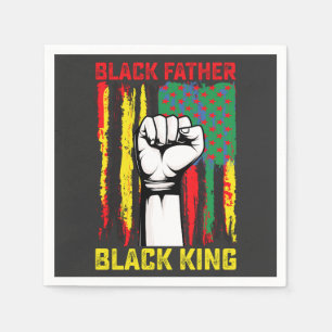 Serviette En Papier 17ème Fête du Père Noir Papa King Fête F