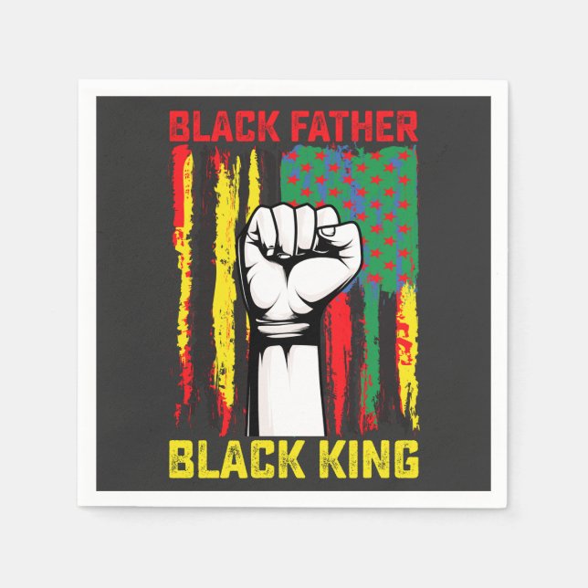 Serviette En Papier 17ème Fête du Père Noir Papa King Fête F (Devant)