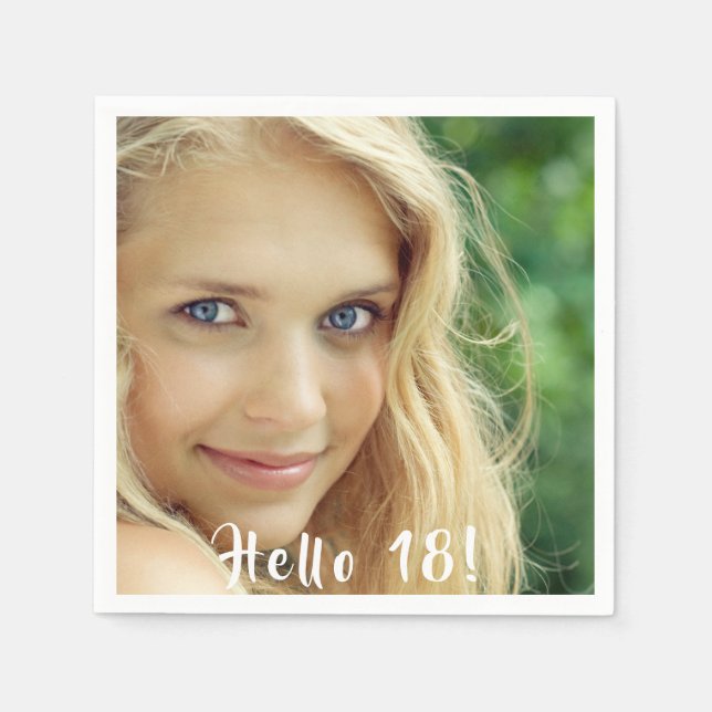 Serviette En Papier 18e anniversaire photo (Devant)