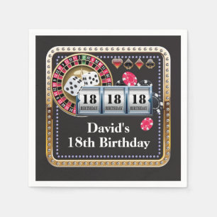 Serviette En Papier 18ème Casino Poker Carte de jeu Anniversaire Napki