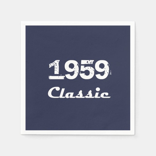 Serviette En Papier 1959 Classique 60e fête d'anniversaire (Devant)