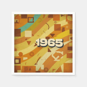 Serviette En Papier 1965 - Retro Vintage 60s Conception géométrique -