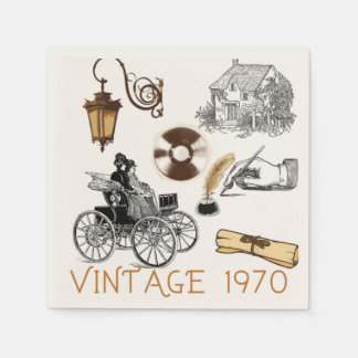 Serviette En Papier 1970 vintage