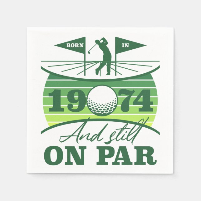Serviette En Papier 1974 50e anniversaire Humour de golf (Devant)