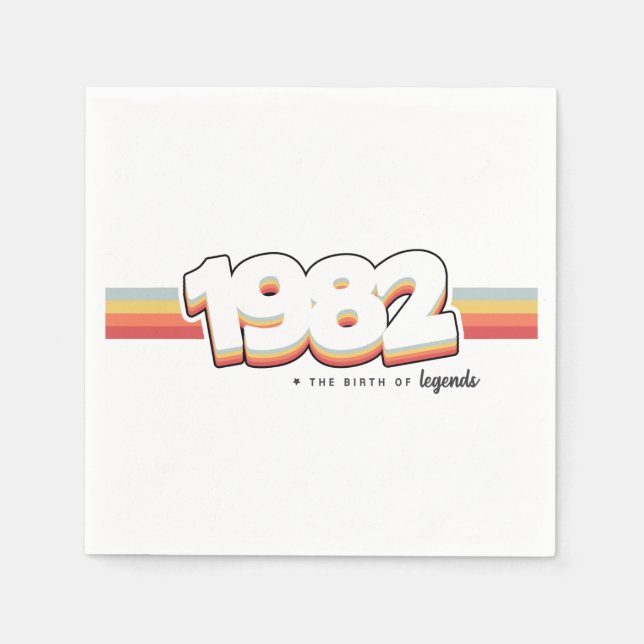 Serviette En Papier 1982 The birth of legends (Devant)