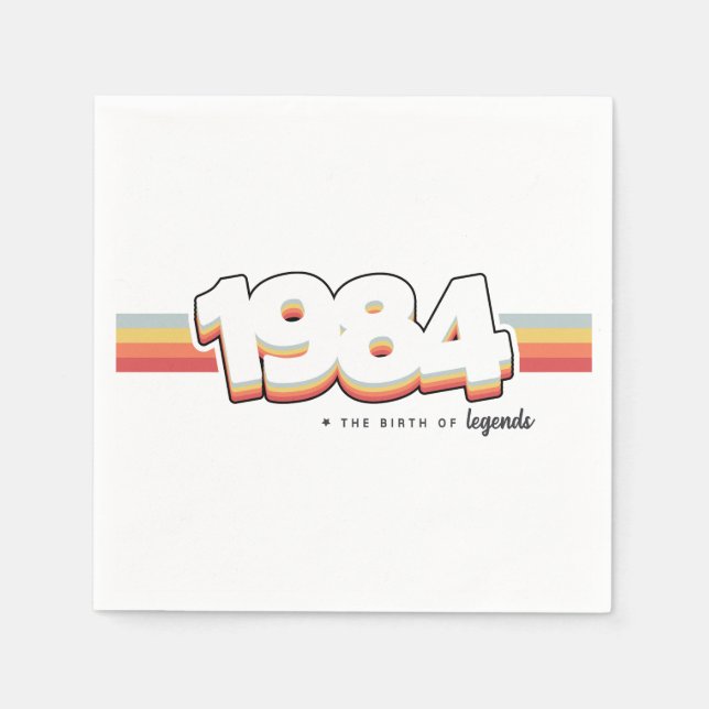 Serviette En Papier 1984 La naissance des légendes (Devant)