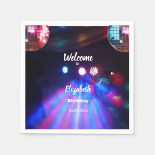 Serviette En Papier 1985 Disco Ball 40th Birthday Party Invitation