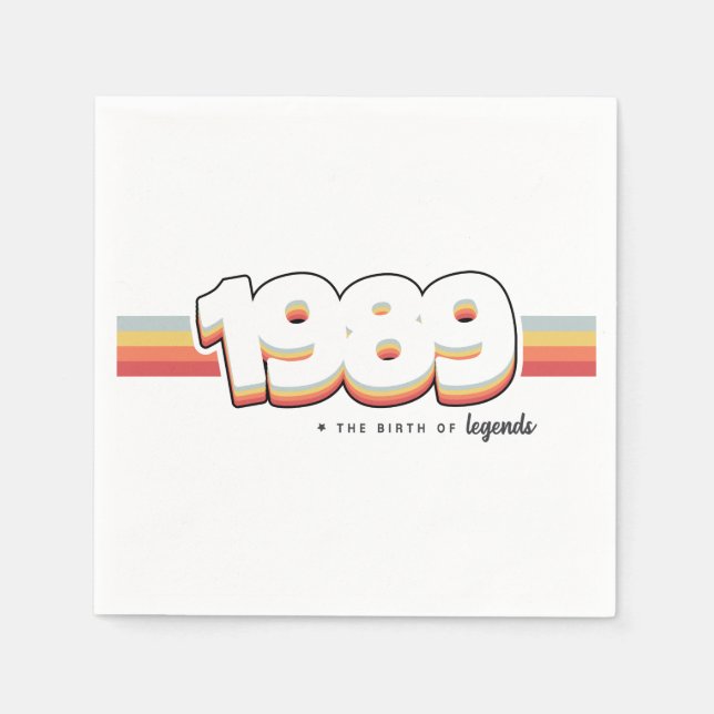 Serviette En Papier 1989 La naissance des légendes (Devant)