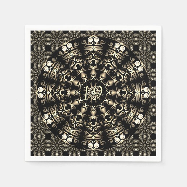 Serviette En Papier 19e anniversaire du Mariage bronze (Devant)