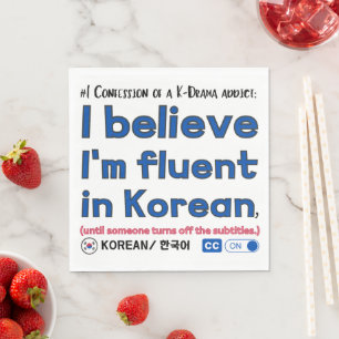 Serviette En Papier #1 Confession d'un K-drama Addict Plaques de papie