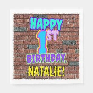 Serviette En Papier 1er anniversaire ~ Amusant, Graffiti urbain inspir