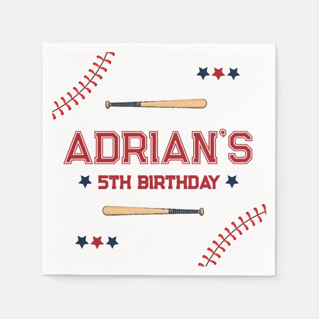 Serviette En Papier 1er anniversaire Baseball (Devant)