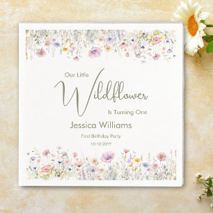Serviette En Papier 1er anniversaire Notre petit Fleur sauvage qui tou