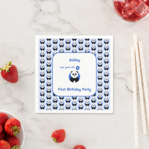 Serviette En Papier 1er anniversaire panda fête des enfants