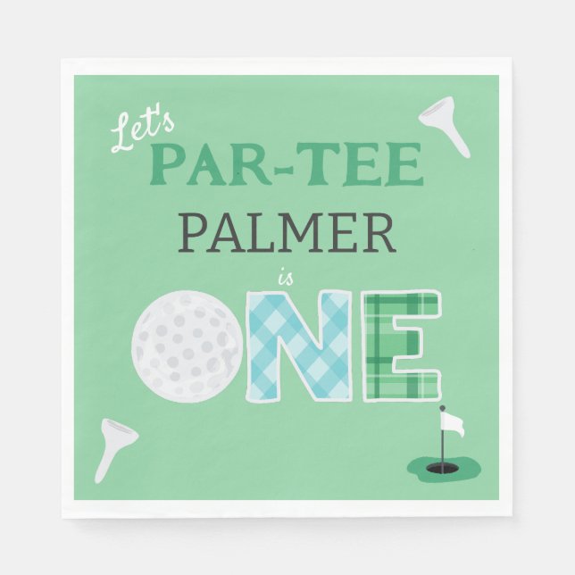 Serviette En Papier 1er Anniversaire Par-tee Golf Party (Devant)