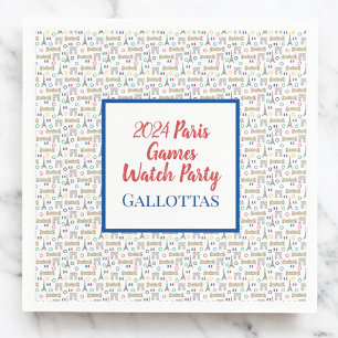 Serviette En Papier 2024 Paris Games Summer Watch Party Personnalisé