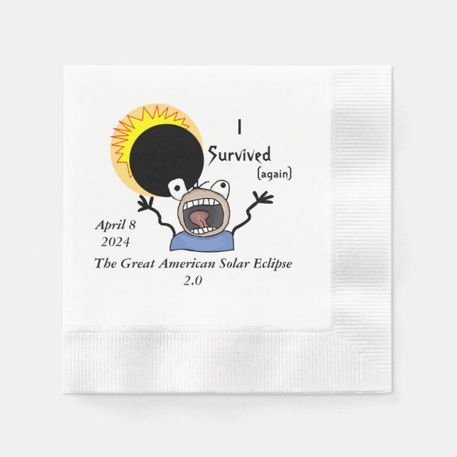 Serviette En Papier 2024 Solar Eclipse Survival (Devant)